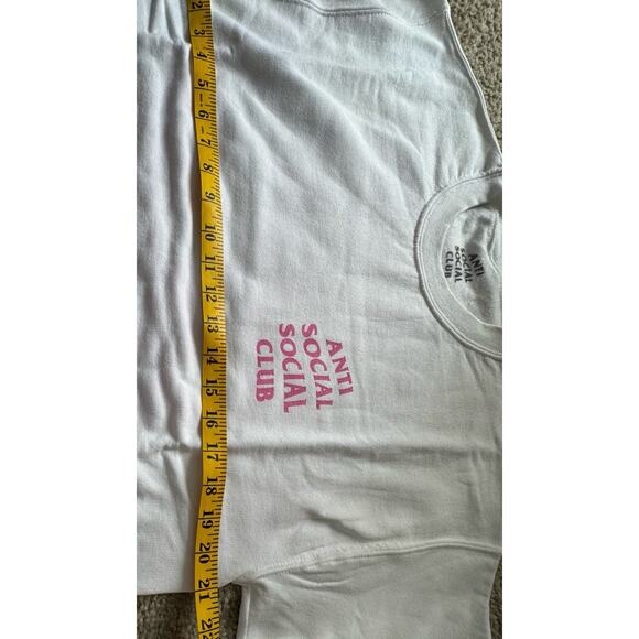 Anti Social Social Club Pink Logo Crewneck White (ASSW325-M) Men's Medium NEW - Picture 5 of 6